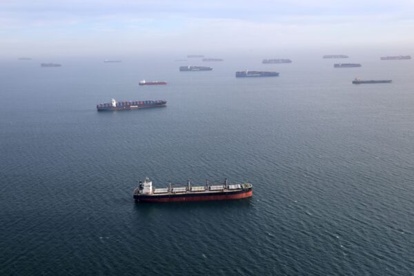 Container-ships-and-oil-tankers-wait