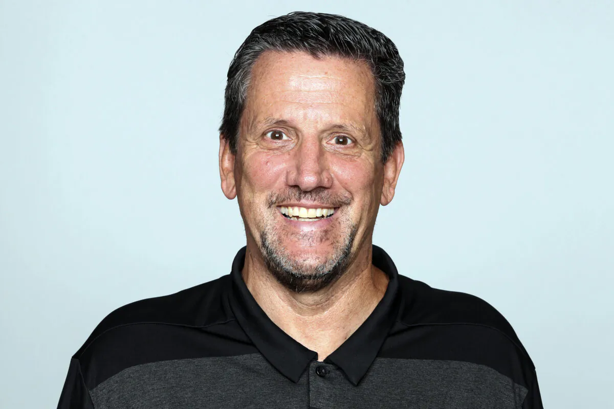 This file photo shows Greg Knapp of the Atlanta Falcons NFL football team in 2019. (AP Photo)