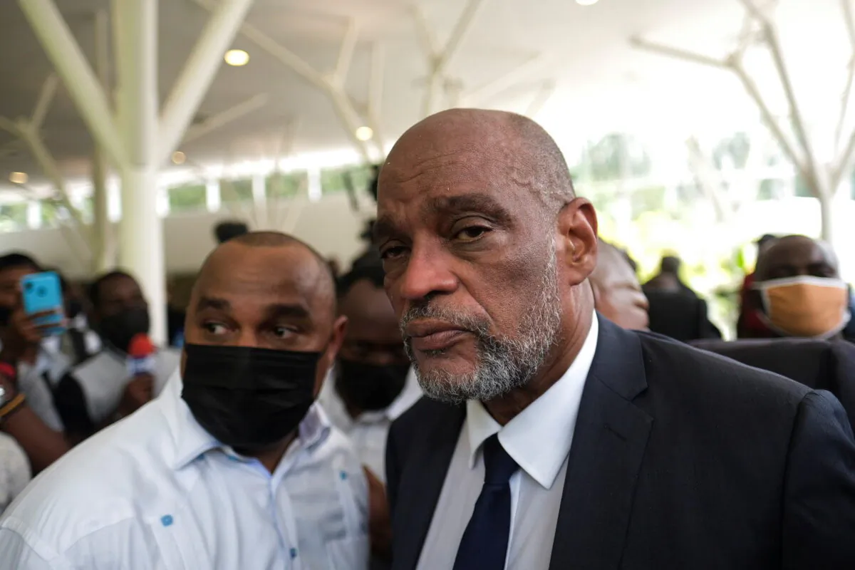 Ariel Henry, tapped by late Haitian President Jovenel Moise to be the new prime minister just days before he was assassinated, arrives to the official memorial services for Moise, in Port-au-Prince, Haiti, on July 20, 2021. (Ricardo Arduengo/Reuters)