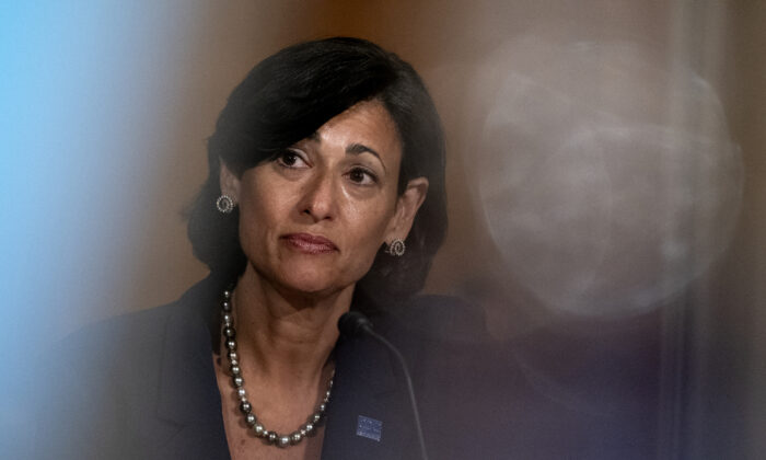 Dr. Rochelle Walensky, director of the Centers for Disease Control and Prevention (CDC), testifies during a Senate hearing in Washington, on July 20, 2021. (Stefani Reynolds-Pool/Getty Images)