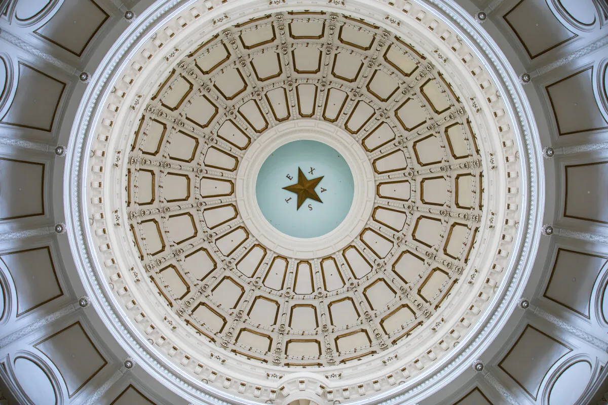 Light shines through the Texas Capitol rotunda in Austin, Texas, on July 13, 2021. (Montinique Monroe/Getty Images)