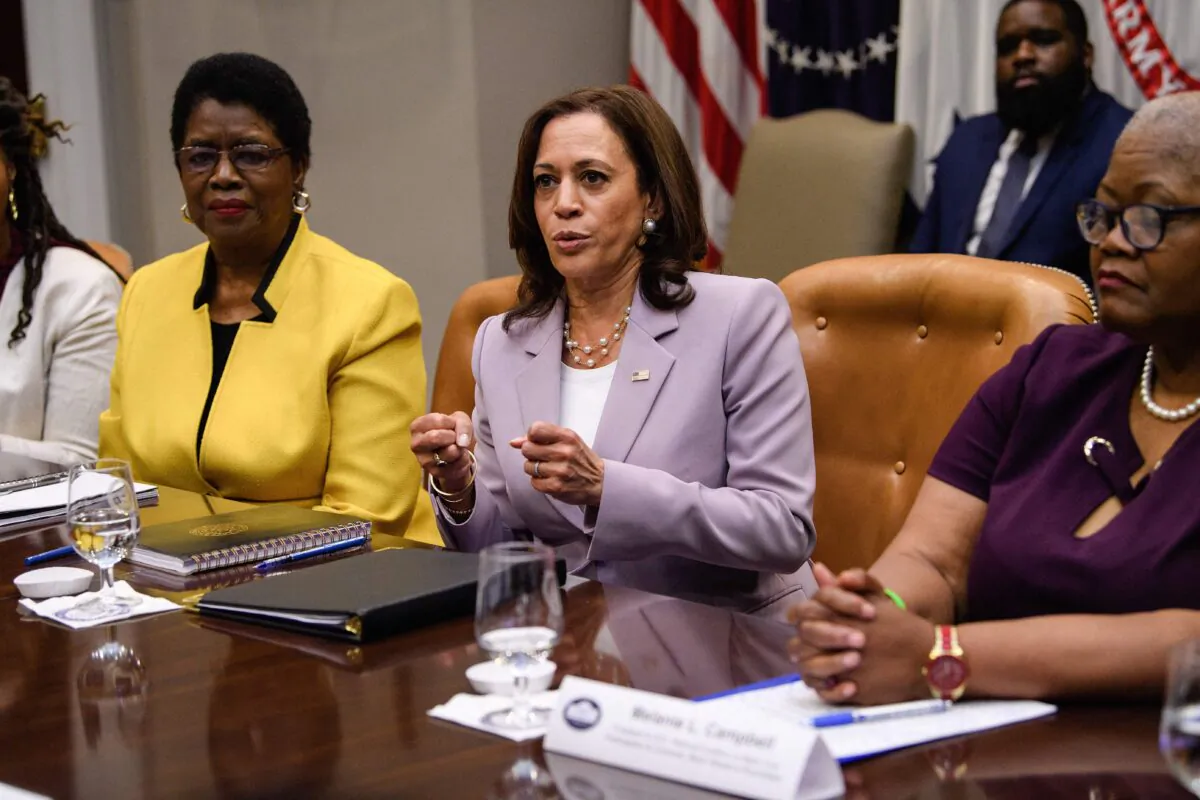 Vice President Kamala Harris speaks during a meeting on voting rights at the White House in Washington on July 16, 2021. (Nicholas Kamm/AFP via Getty Images)