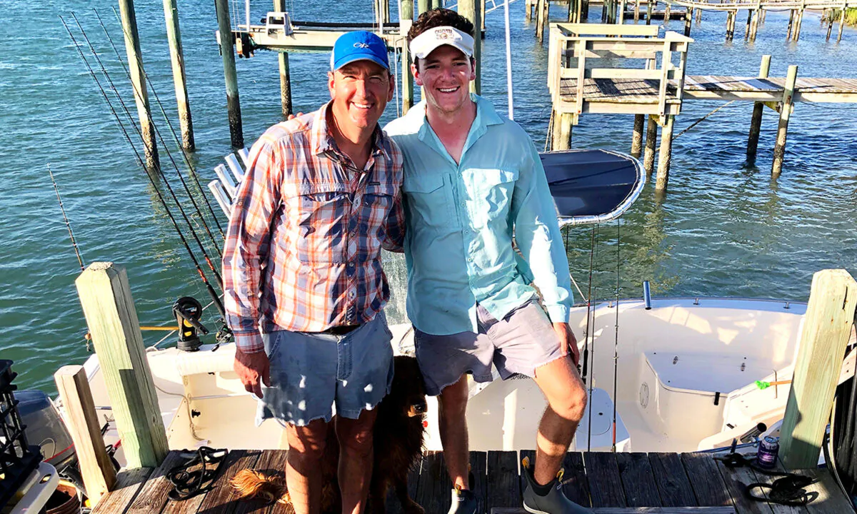 Andrew Sherman and his son, Jack, saved ﻿the missing captain of a runaway boat 40 miles off the North Carolina coast. (Courtesy of Jack Sherman)