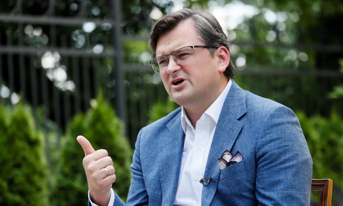 Ukrainian Foreign Minister Dmytro Kuleba speaks during an interview in Kyiv, Ukraine, on June 17, 2021. (Gleb Garanich/Reuters)