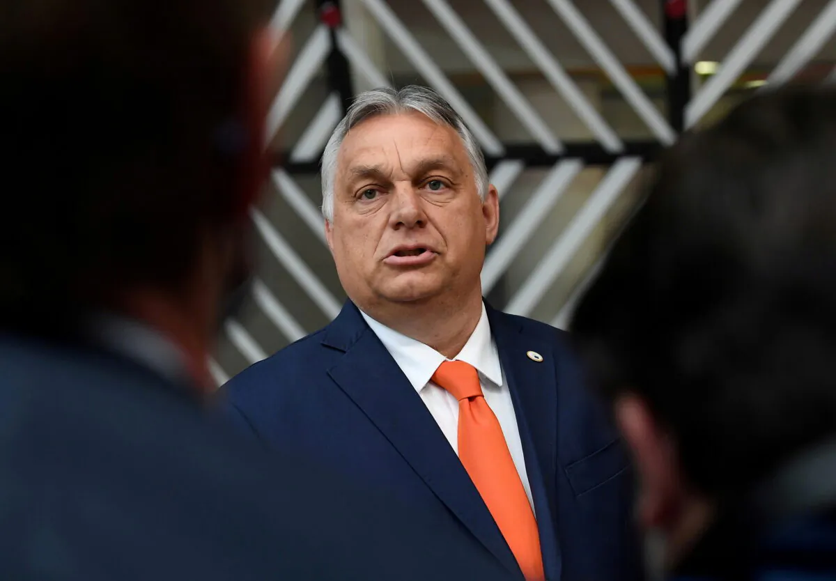 Hungary's Prime Minister Viktor Orban in Brussels, Belgium, on June 24, 2021. (John Thys/Pool via Reuters)