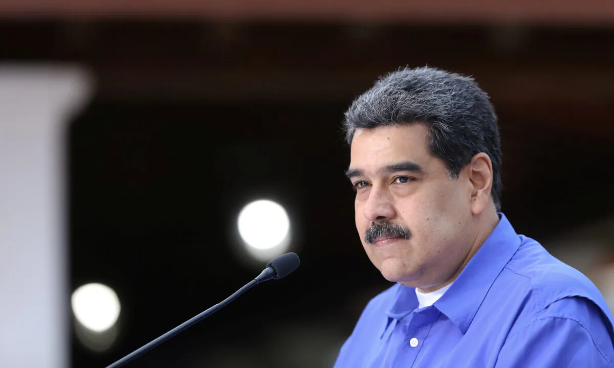 Venezuela's President Nicolas Maduro speaks during an event with the youth of Venezuela's United Socialist Party in Caracas, Venezuela, on June 22, 2020. (Miraflores Palace/Handout via Reuters)