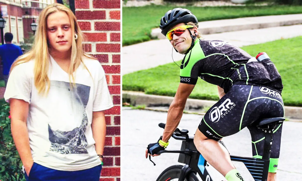 Noel Mulkey, who got into drugs during high school, finished the 2021 Tulsa Ironman Triathlon to qualify for the Ironman World Championship in Hawaii. (Courtesy of Noel Mulkey)