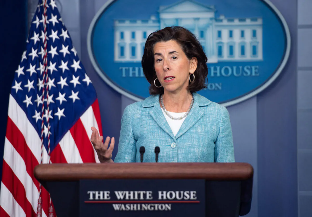 Commerce Secretary Gina Raimondo speaks during the daily press briefing in the Brady Briefing Room of the White House on July 22, 2021. (SAUL LOEB/AFP via Getty Images)