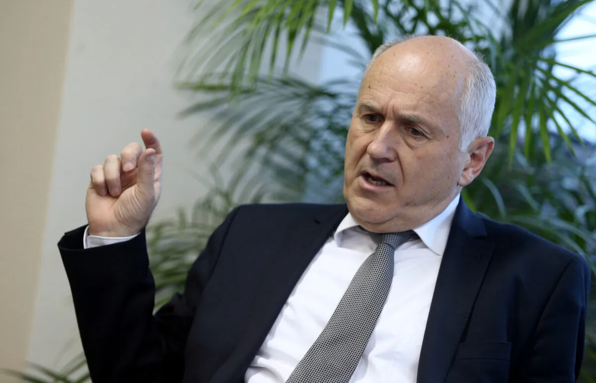 Valentin Inzko, Bosnia's international peace envoy, speaks during a Reuters interview in his office in Sarajevo, Bosnia and Herzegovina, on Dec. 12, 2016. (Dado Ruvic/Reuters)