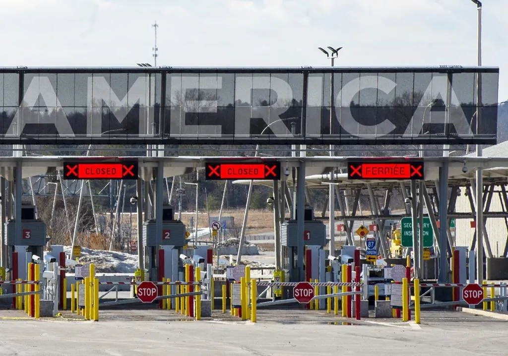 The United States border crossing is seen on March 18, 2020 in Lacolle, Quebec. (The Canadian Press/Ryan Remiorz)