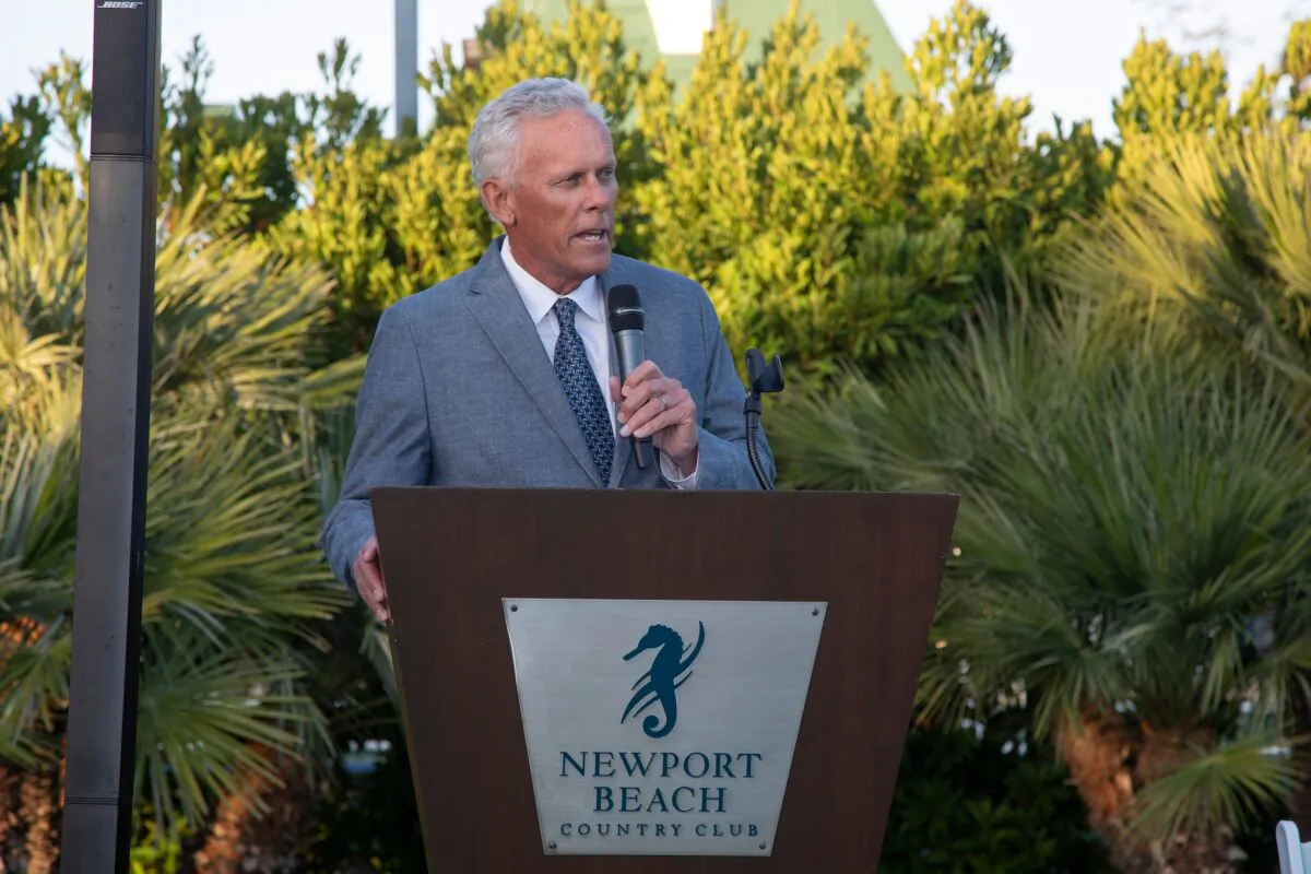 Newport Beach Mayor Brad Avery spoke during a State of the City event July 21, 2021, in Newport Beach, Calif. 
(Courtesy of Ed Olen)