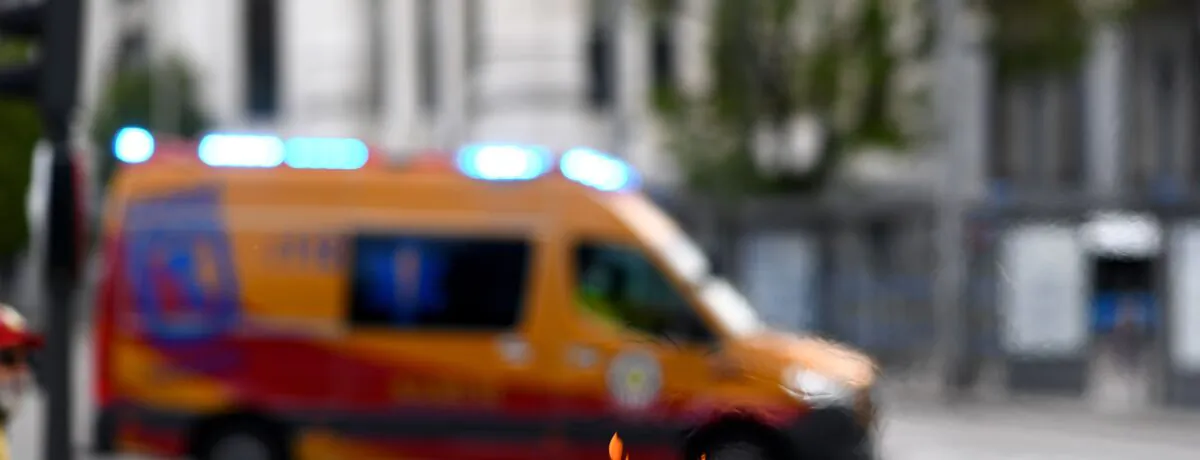 An ambulance in Madrid, Spain, on May 15, 2020. (Gabriel Bouys/AFP via Getty Images)