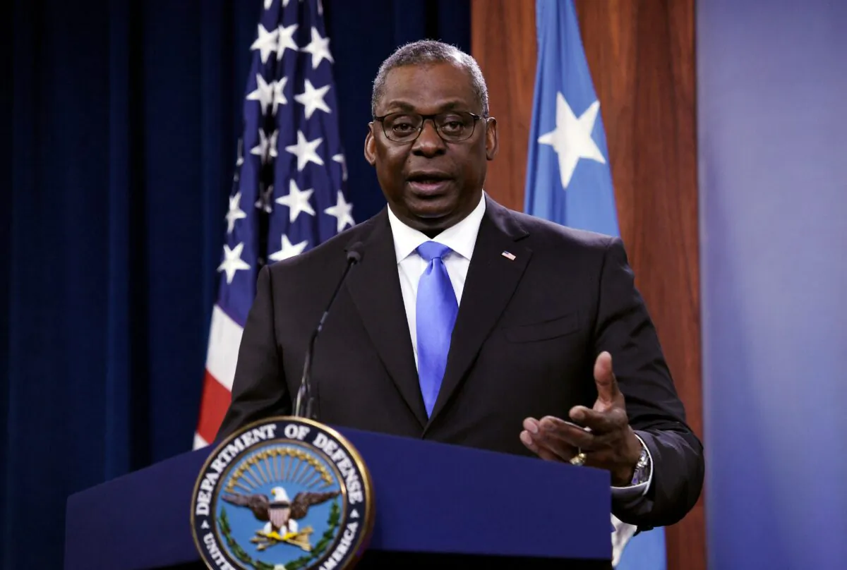 Defense Secretary Lloyd Austin holds a press conference, at The Pentagon in Washington, on July 21, 2021. (Olivier Douliery/AFP via Getty Images)
