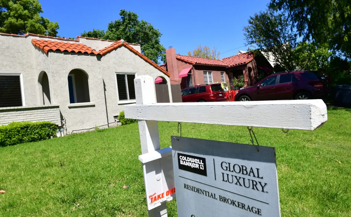 A for sale sign is seen near a house for sale in South Pasadena, Calif., on April 24, 2020. (Frederic J. Brown/AFP via Getty Images)