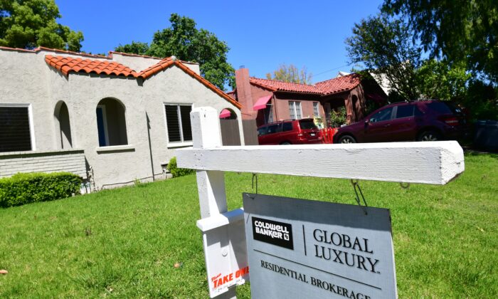 A for sale sign is seen near a house for sale in South Pasadena, Calif., on April 24, 2020. (Frederic J. Brown/AFP via Getty Images)