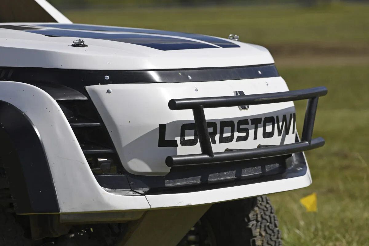The Lordstown Motors Baja truck is displayed during a media tour to the Lordstown Motors complex in Lordstown, Ohio, on June 22, 2021. (David Dermer, File/ AP Photo)