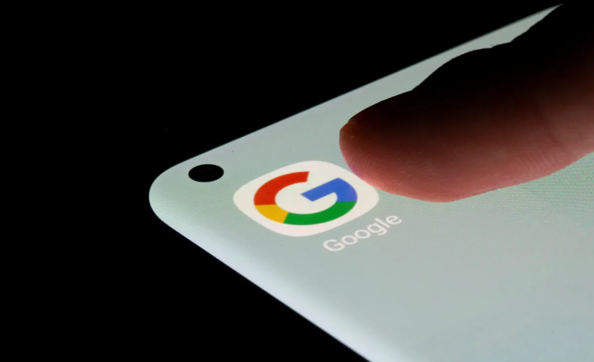 Google app is seen on a smartphone in this illustration taken, July 13, 2021. (Dado Ruvic/Illustration/Reuters)