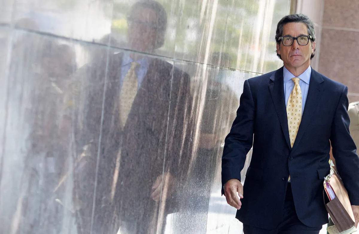 Britney Spears's new layer Mathew S. Rosengart leaves the Los Angeles County Courthouse after a scheduled hearing in the Britney Spears guardianship case, in Los Angeles, on July 19, 2021. (Valerie Macon/AFP via Getty Images)