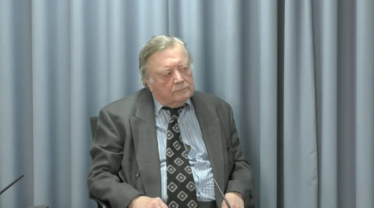 Ken Clarke at the Infected Blood Inquiry at an undiclosed location, on July 27, 2021. (Infected Blood Inquiry/PA)
