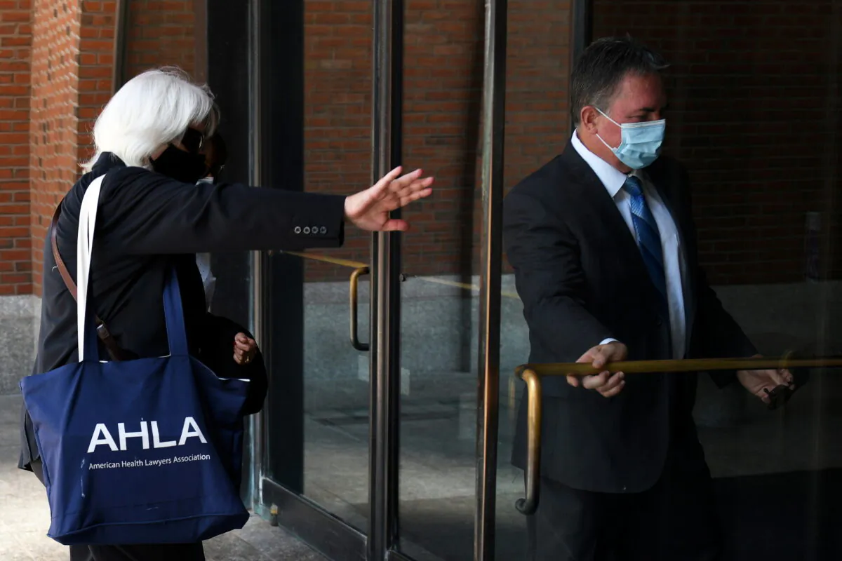 Former police captain who went on to work for eBay Inc Philip Cooke arrives at court for sentencing in his cyberstalking case in Boston, Mass., on July 27, 2021. (Nicholas Pfosi/Reuters)