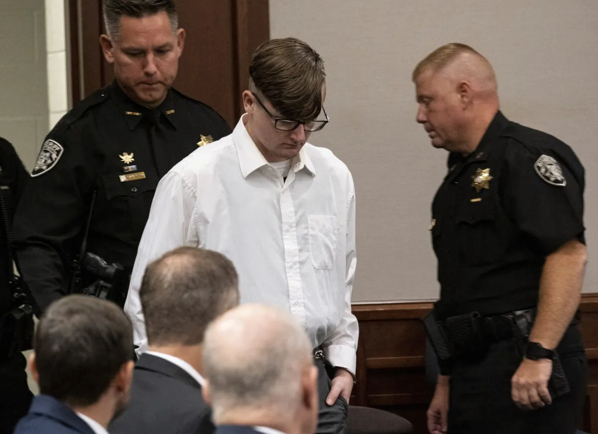 Robert Aaron Long enters the Superior Court of Cherokee County in Canton, Ga., on July 27, 2021. (Ben Gray/Pool/Atlanta Journal-Constitution via AP)