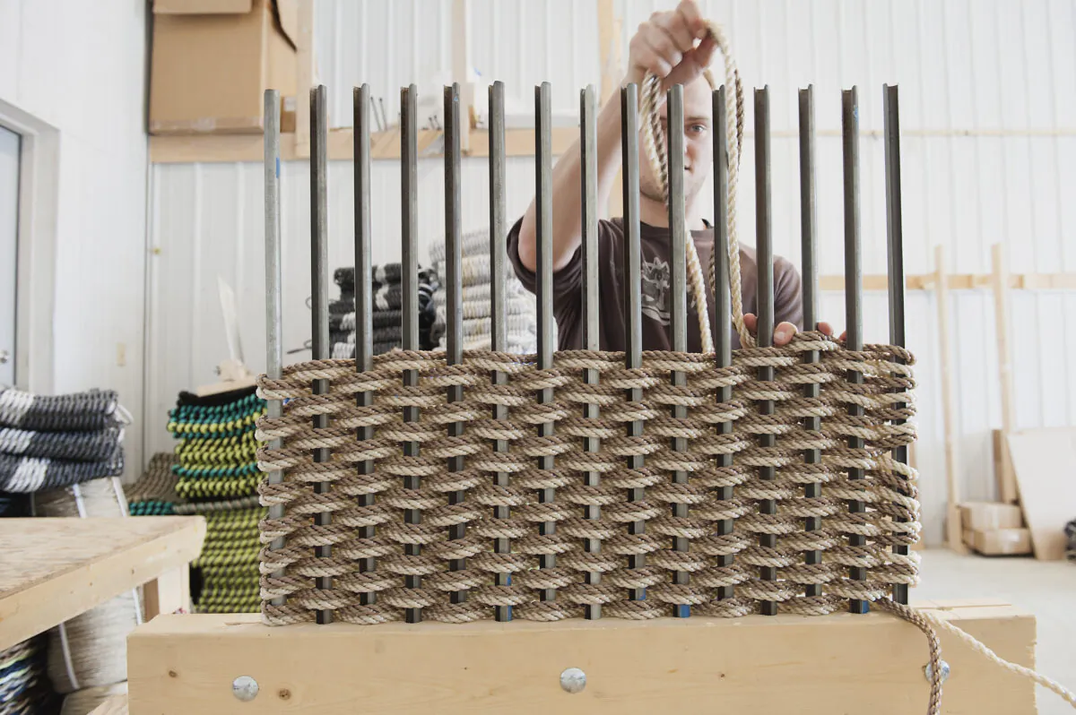 The Rope Co.'s products are handwoven from commercial-grade fishing rope. (Nicole Wolf)
