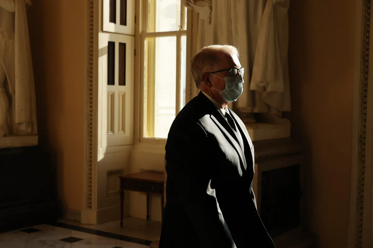 Attending Physician of the United States Congress Dr. Brian Monahan walks through the U.S. Capitol before a series of votes on a $3 trillion economic package to aid people affected by the novel coronavirus pandemic in Washington on May 15, 2020. (Chip Somodevilla/Getty Images)