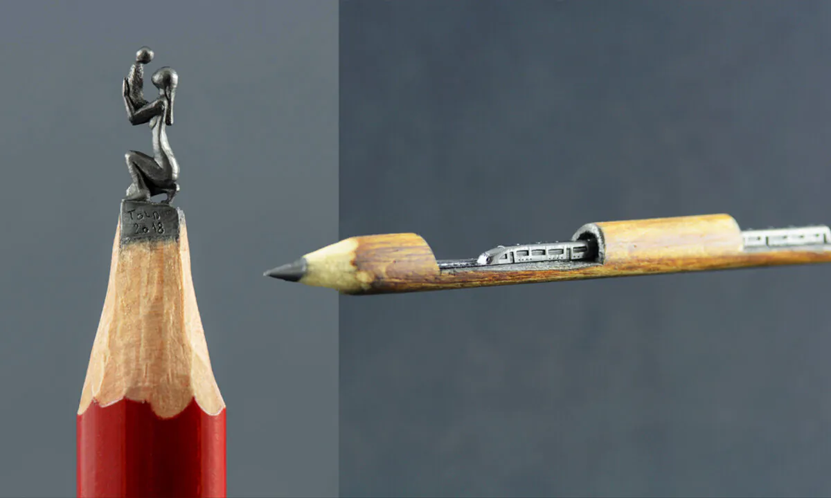 Jasenko Đorđević’s miniature pencil lead sculptures.(Courtesy of TOLDart)