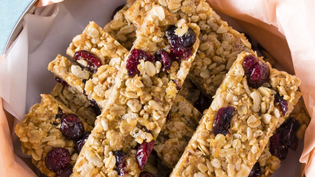 These bars are packed with crunchy nuts and chewy dried fruit. (Elle Simone)