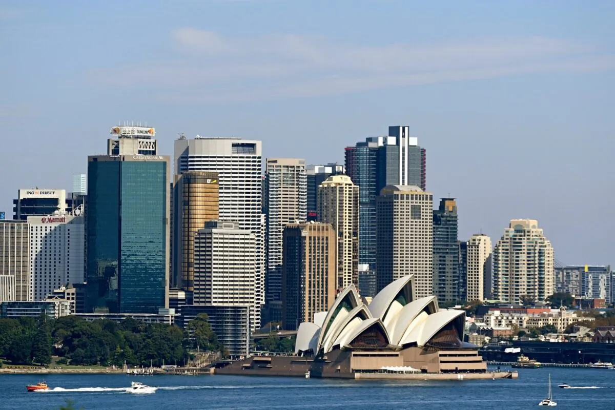 The Sydney Opera House and Central Business District is seen in Sydney, Australia on April 16, 2017. (AAP Image/Sam Mooy)
