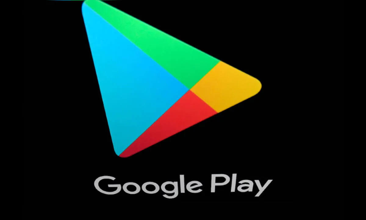 The logo Google Play displayed on a tablet screen in Paris, on April 19, 2018. (Lionel Bonaventure/AFP via Getty Images)