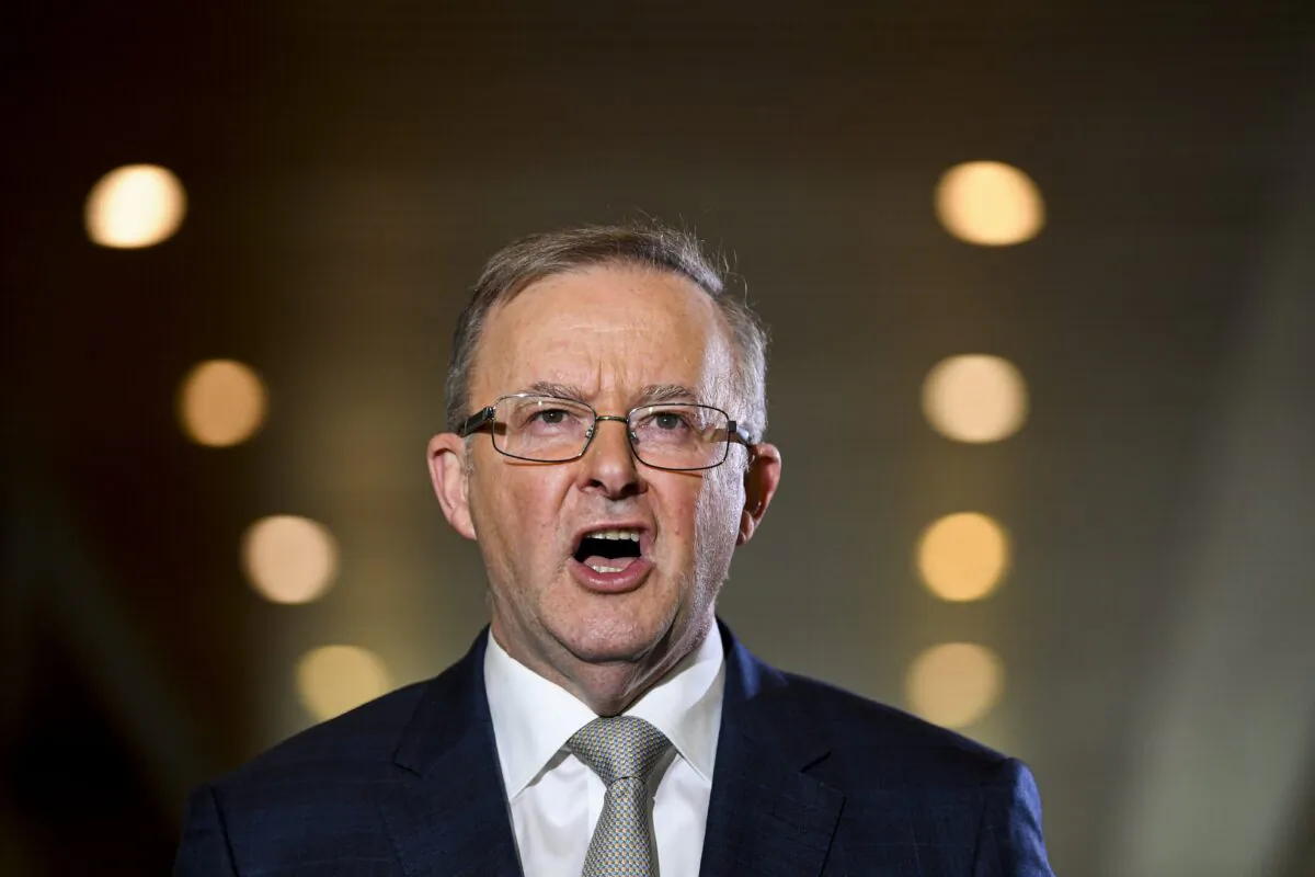 Australian Opposition leader Anthony Albanese speaks to the media during a press conference at Parliament House in Canberra, on July 16, 2021. (Lukas Coch/AAP Image)
