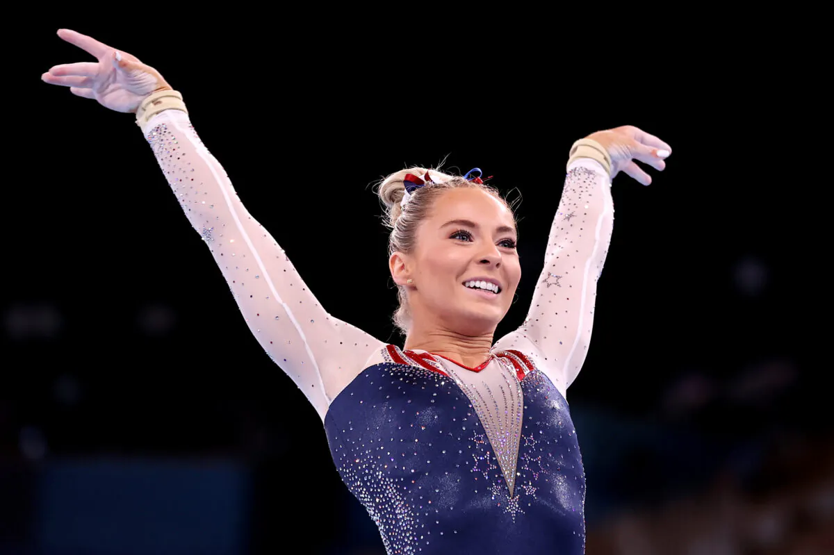 Mykayla Skinner of Team United States competes in the Women's Vault Final on day nine of the Tokyo 2020 Olympic Games at Ariake Gymnastics Centre in Tokyo, Japan, on Aug. 1, 2021. (Laurence Griffiths/Getty Images)