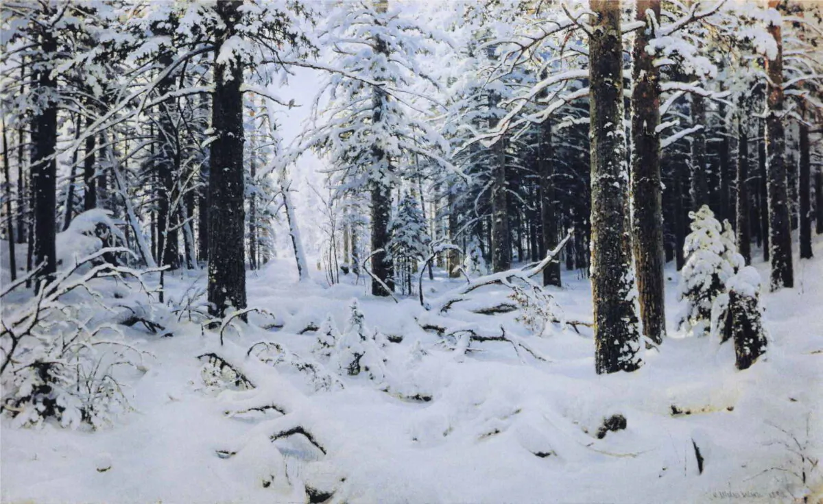 “Winter,” 1890, by Ivan Shishkin. Oil on canvas; 49.4 inches by 80.3 inches. Russian Museum. (Public Domain)