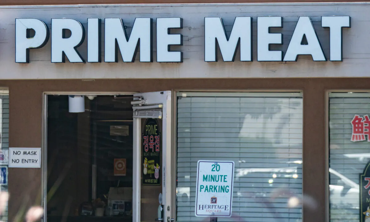 Prime Meat Market, a butcher shop in Irvine, Calif., on Aug. 2, 2021. (John Fredricks/The Epoch Times)