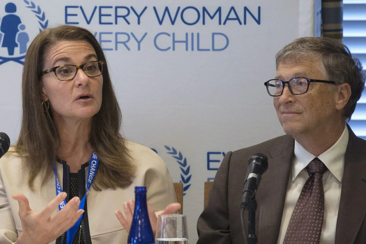 Melinda Gates and her husband, Microsoft co-founder Bill Gates, co-founders of Bill & Melinda Gates Foundation, attend a United Nations' Every Woman, Every Child press conference in New York, on Sept. 24, 2015. (Pearl Gabel/Reuters)