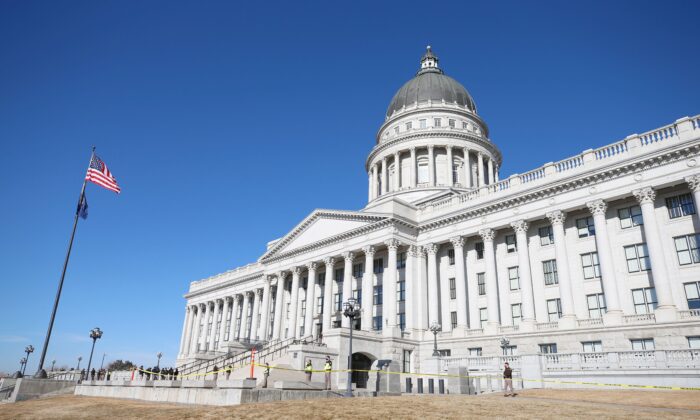 The Utah State Capitol building in Salt Lake City, Utah on Jan. 17, 2021. (GEORGE FREY/AFP via Getty Images)