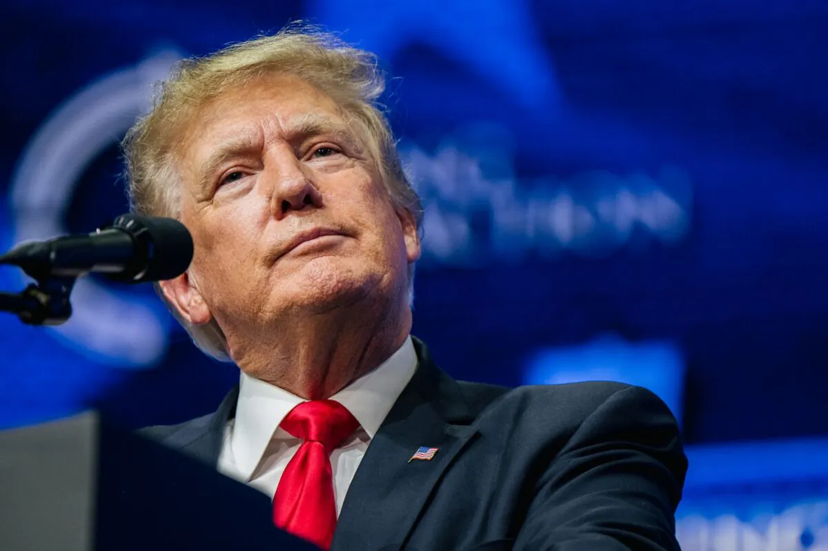 Former President Donald Trump speaks during a rally in Phoenix, Ariz., on July 24, 2021. (Brandon Bell/Getty Images)