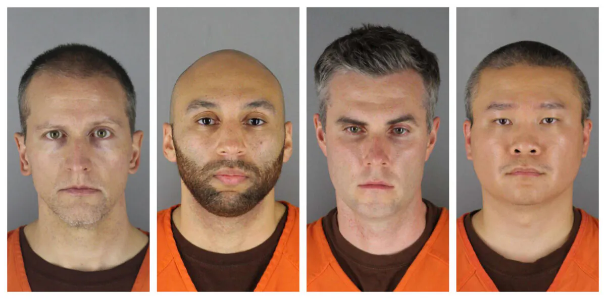 Former Minneapolis police officers Derek Chauvin, J. Alexander Kueng, Thomas Lane and Tou Thao. Photos provided by the Hennepin County Sheriff's Office in Minnesota on Wednesday, on June 3, 2020. (Hennepin County Sheriff's Office/AP File)