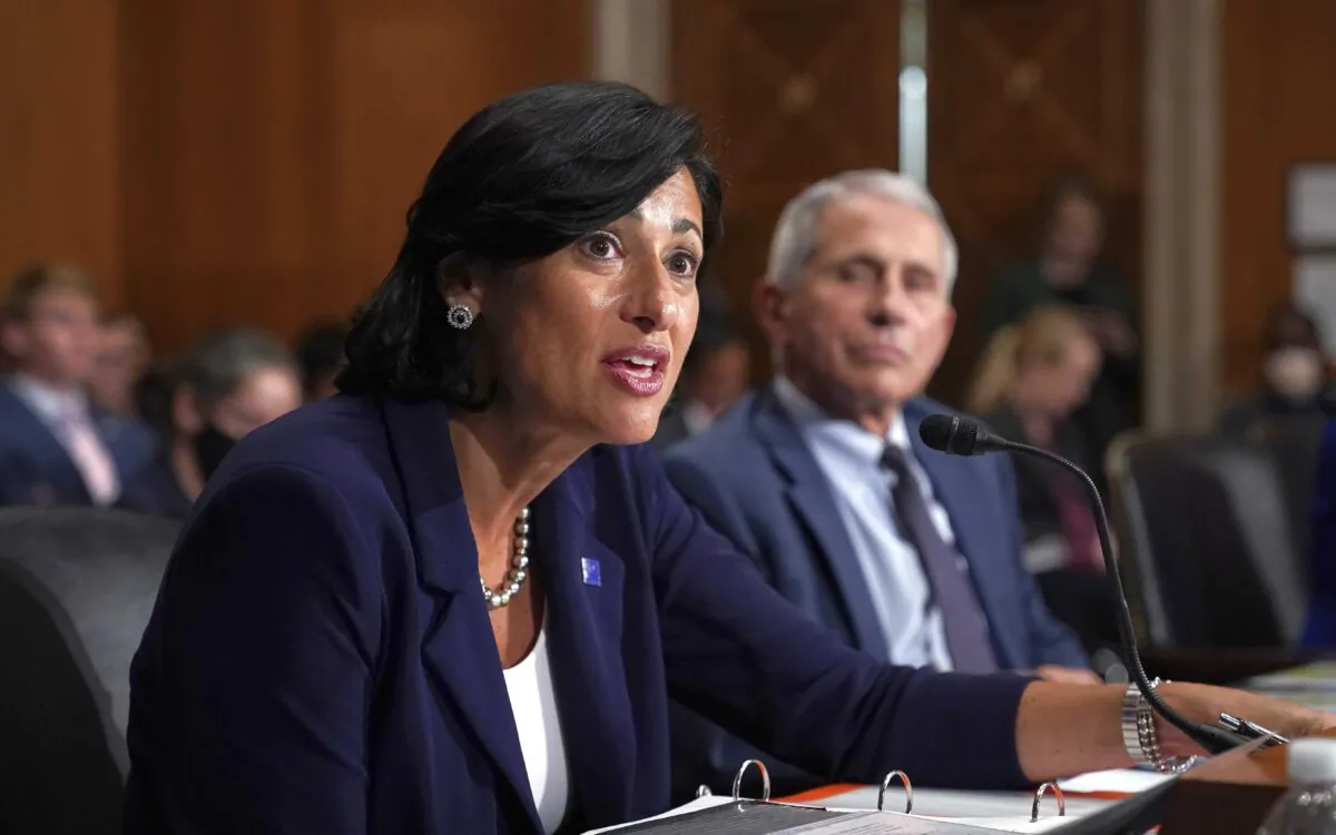 Dr. Rochelle Walensky, director of the Centers for Disease Control and Prevention, and top infectious disease expert Dr. Anthony Fauci testify before the Senate Health, Education, Labor, and Pensions Committee, on Capitol Hill in Washington on July 20, 2021. (J. Scott Applewhite/Pool/Getty Images)