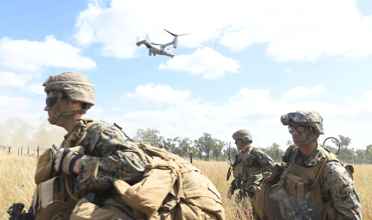 U.S. Marines in the joint military Exercise 'Talisman Sabre 21' in Townsville, Australia, on July 27, 2021. (Ian Hitchcock/Getty Images)