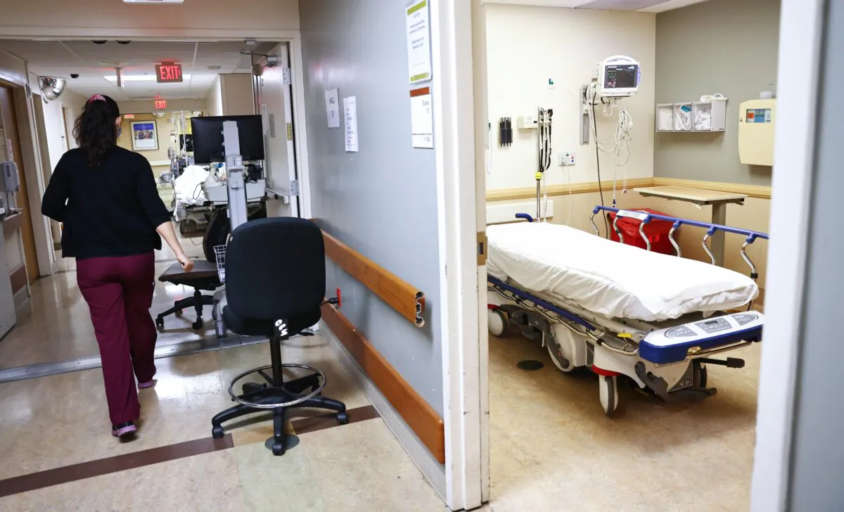 An empty bed in the Emergency Department at Providence St. Mary Medical Center in Apple Valley, Calif., on March 30, 2021. (Mario Tama/Getty Images)