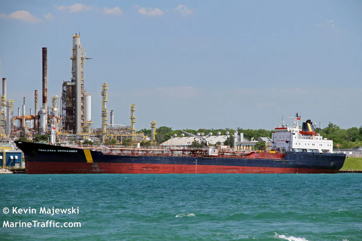 The Thalassa Desgagnes tanker, now called the Asphalt Princess, in Sarnia, Ontario, Canada, on June 19, 2016. (Kevin D.Majewski/Handout via Reuters)