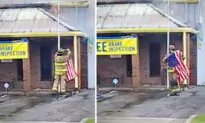 Firefighter Spots American Flag About to Burn During Fierce Auto Shop Blaze—Saves Stars and Stripes