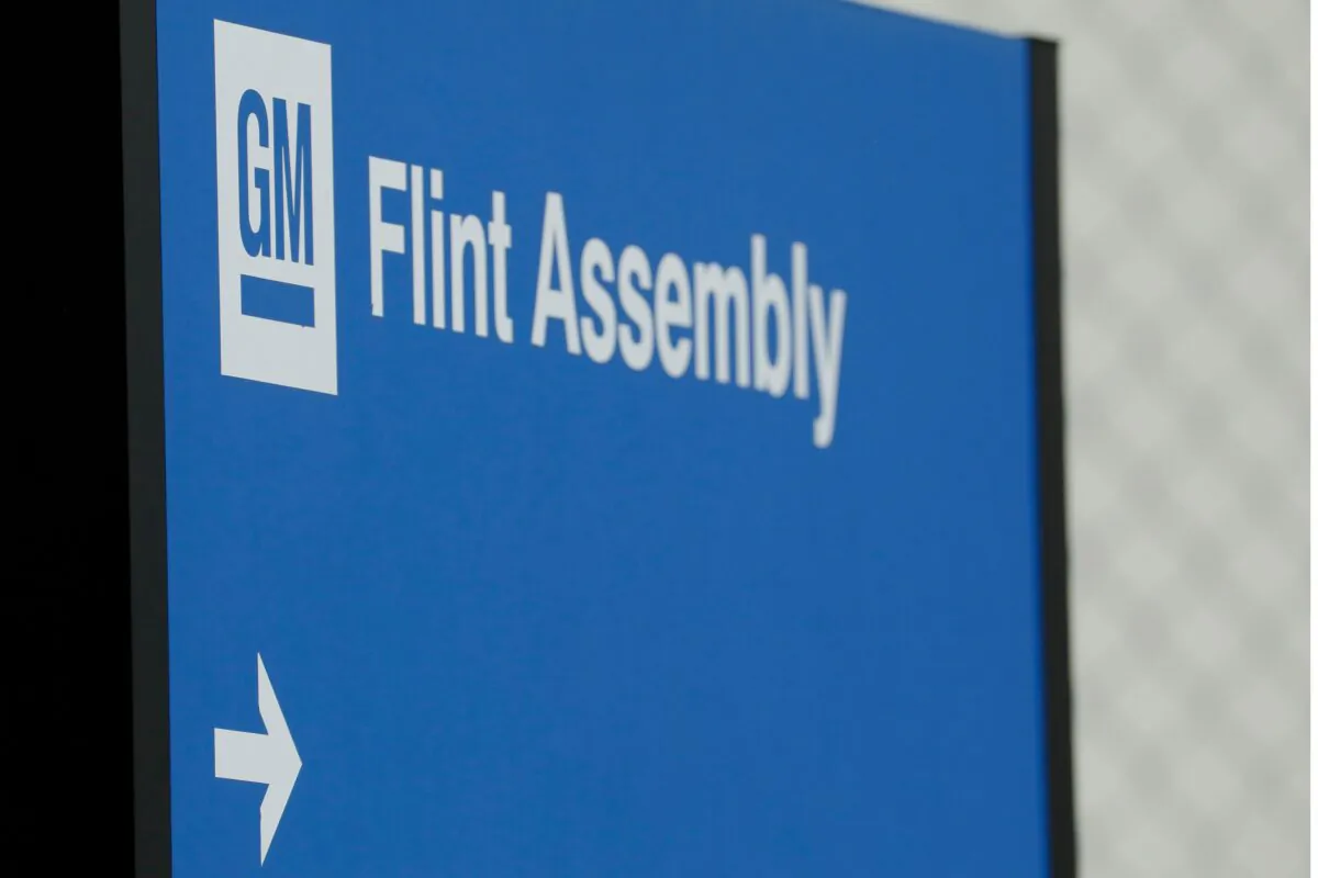 General Motors Flint Assembly plant is viewed in Flint, Mich., on May 18, 2020. (Jeff Kowalsky/AFP via Getty Images)