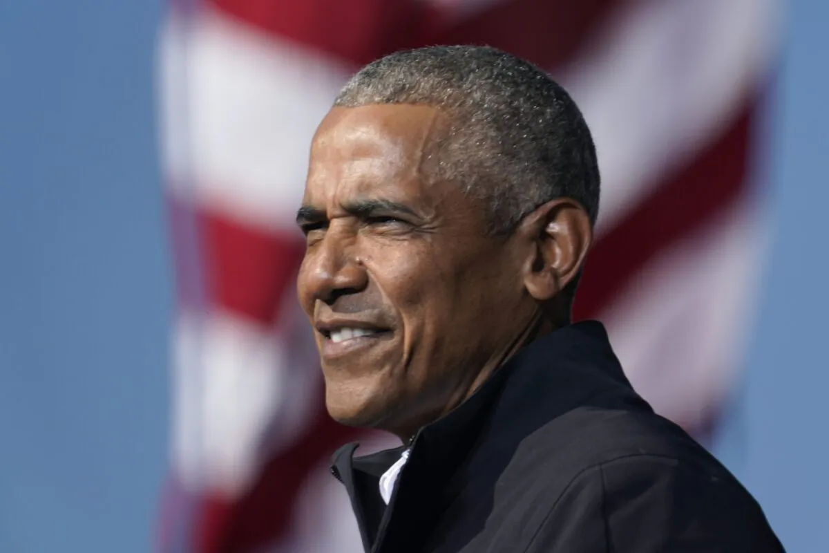 Former President Barack Obama speaks at a rally in Atlanta on Nov. 2, 2020. (Brynn Anderson/AP Photo)