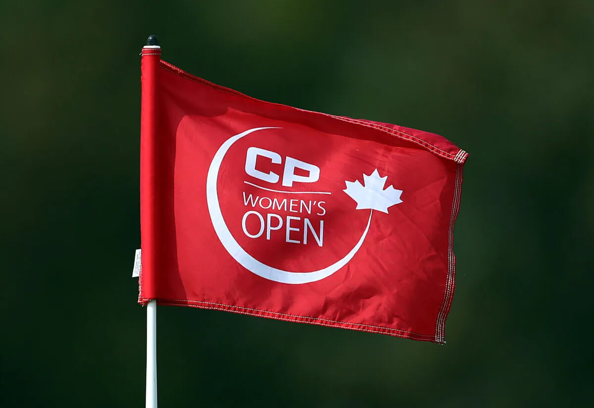 CP Womens Open flag on the 16th green during the third round of the CP Womens Open at the Wascana Country Club in Regina, Canada, on Aug. 25, 2018. (Vaughn Ridley/Getty Images)