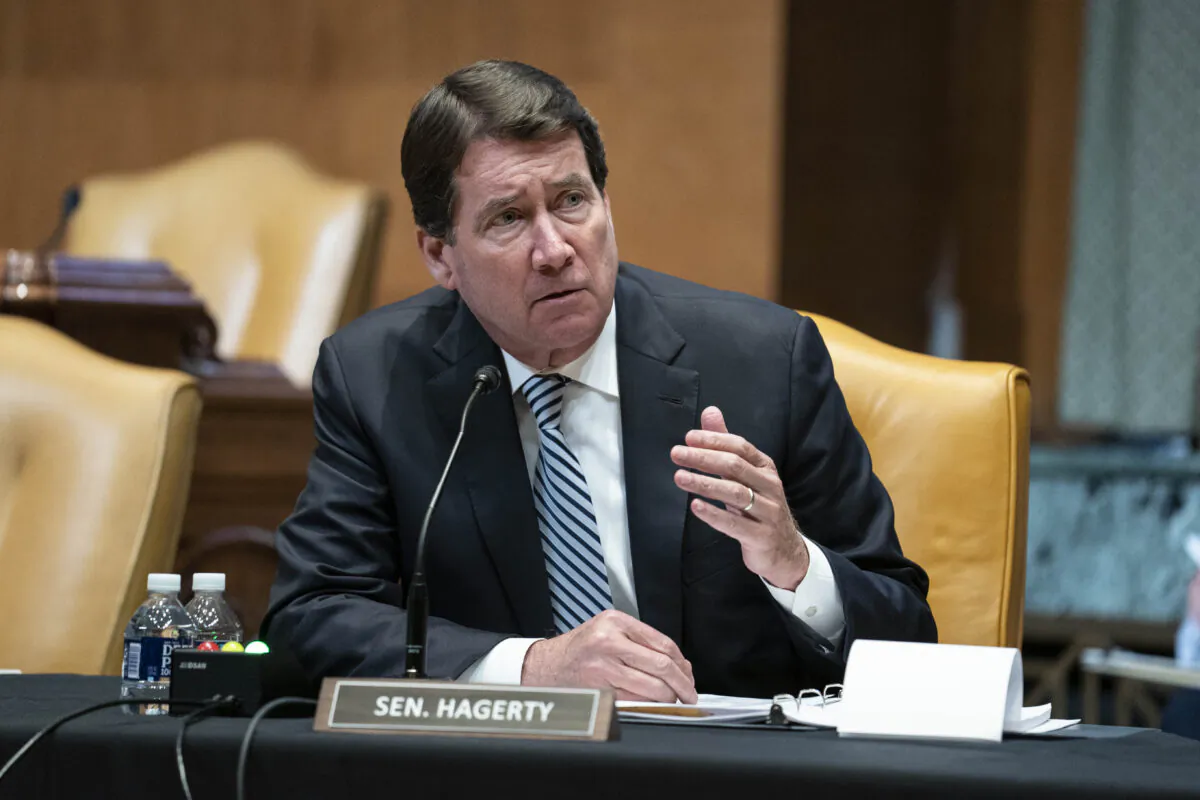 Senator Bill Hagerty (R-Tenn.) on Capitol Hill in Washington on June 23, 2021. (Sarah Silbiger/Pool/Getty Images)
