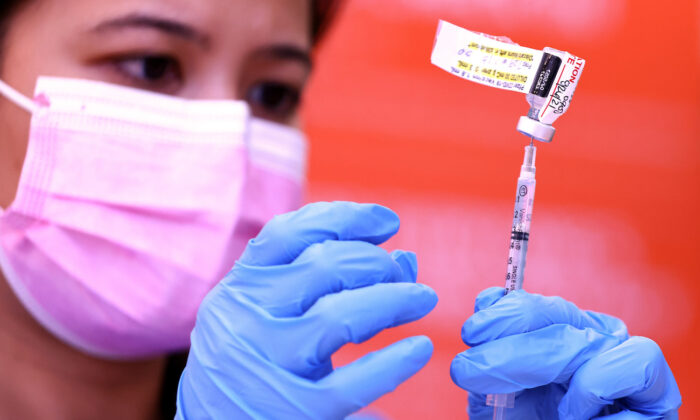 A registered nurse prepares a dose of the Pfizer COVID-19 vaccine in Wilmington, Calif., on July 29, 2021. (Mario Tama/Getty Images)