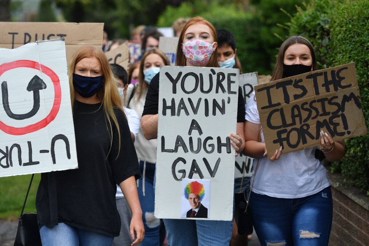 Students protested A-level results in 2020 